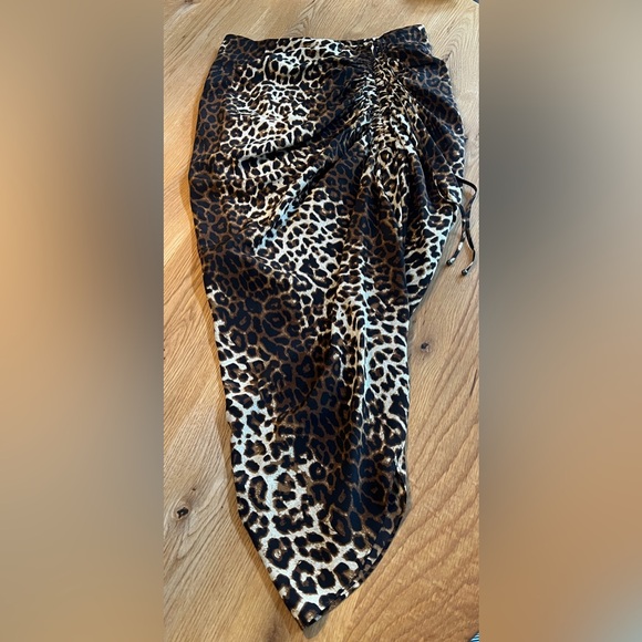 VERONICA BEARD ARI SILK BLEND LEOPARD PRINT SKIRT, SIZE 8. - Picture 10 of 12